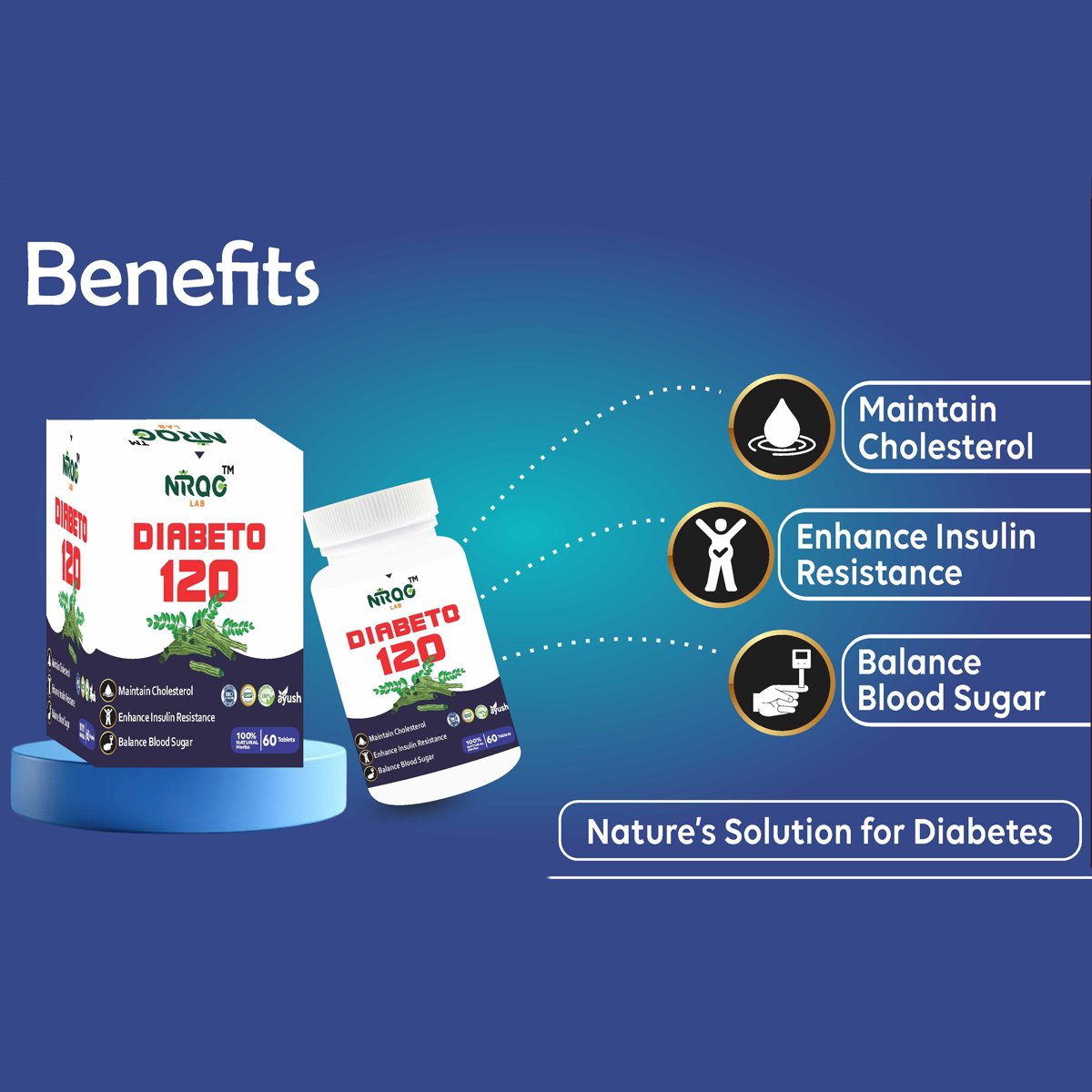 Nirog Lab Diabeto 120 Tablet – Regulate Blood Glucose Levels