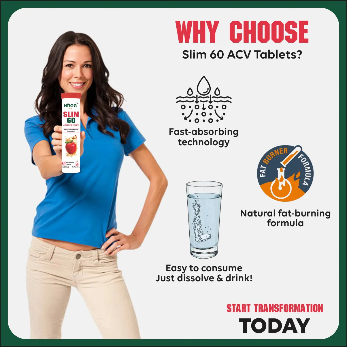 Nirog Lab Slim 60 ACV Tablet- Effective Weight Loss