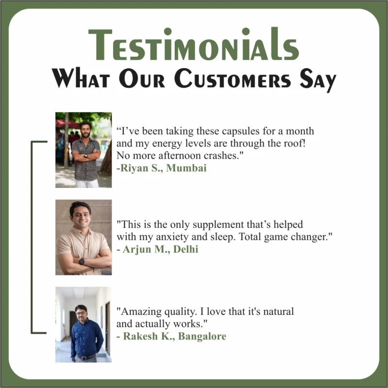 Nirog Lab Ashwagandha Capsule - Increases physical endurance, Boosts the immune system and Supports memory, focus, and mental clarity