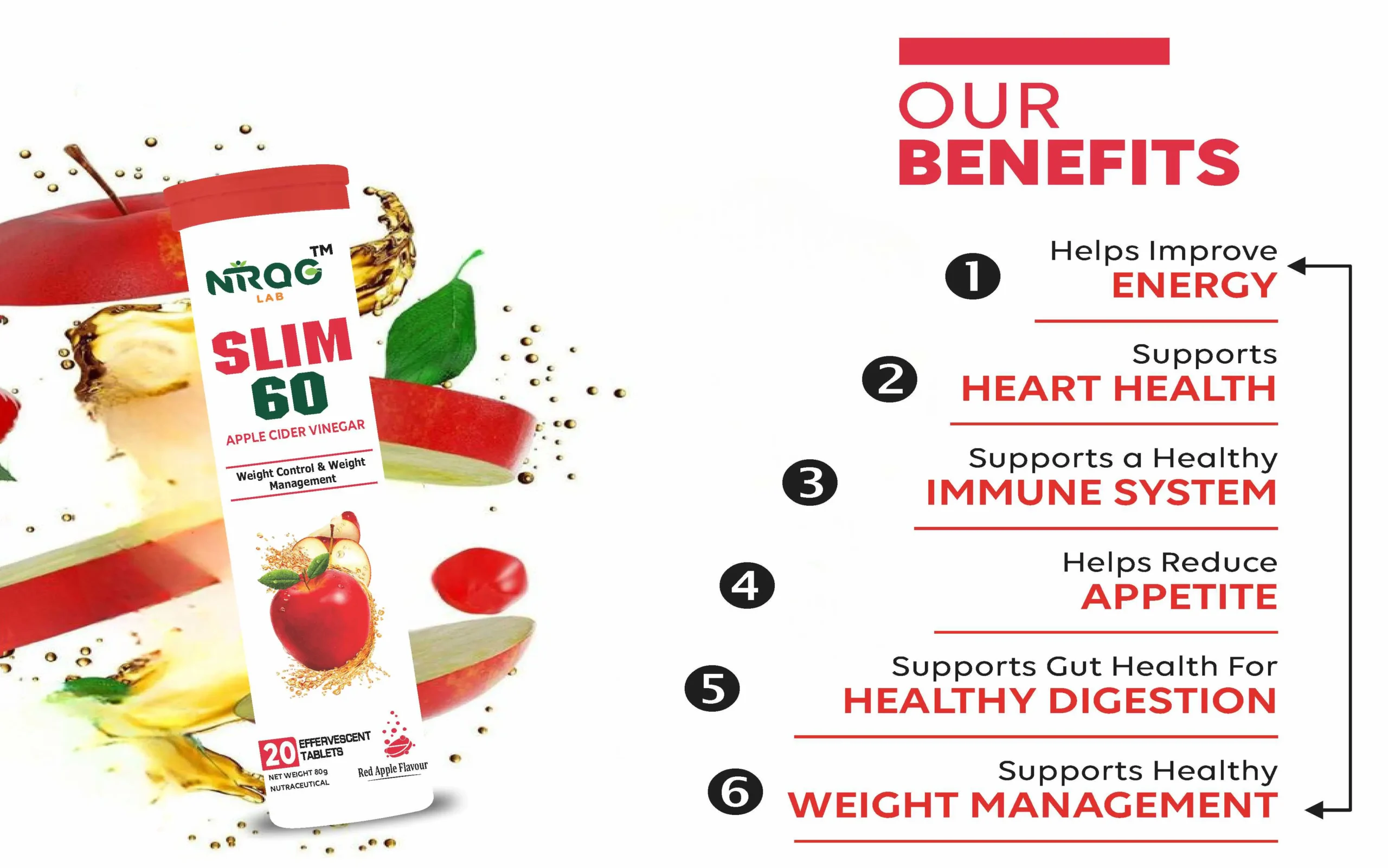 Nirog Lab Slim 60 ACV Tablet for weight management men and women