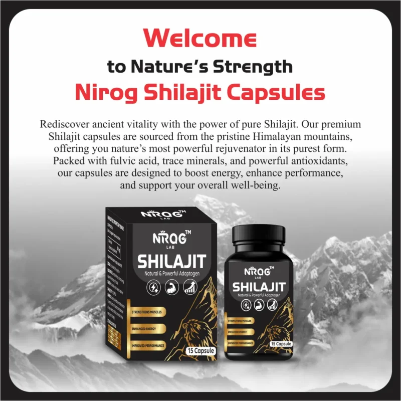 Nirog Lab Shilajit Capsule - Improves Sexual Health, Libido, Detoxification and Metabolism